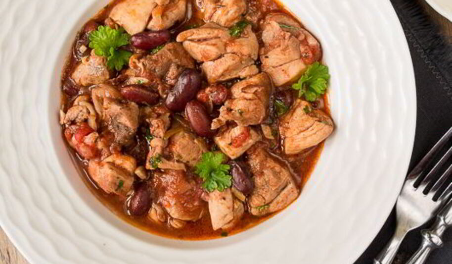 Рецепт куриного рагу с фасолью