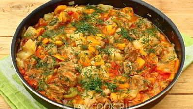 овощное рагу с говядиной