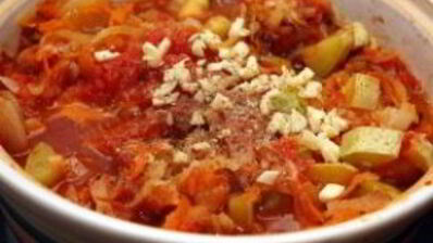 рагу из патиссонов и кабачков