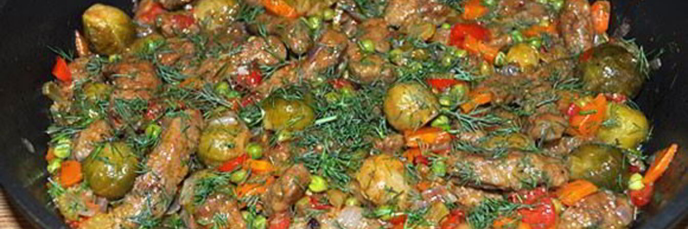 Рагу из печени с овощами