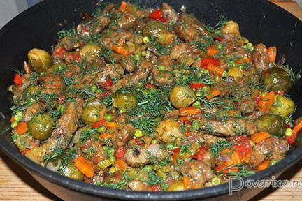 Рагу из печени с овощами