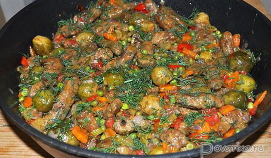 Рецепт рагу из печени с овощами