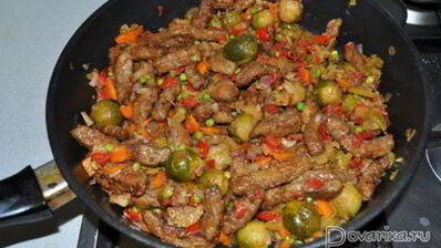 рагу из печени с овощами