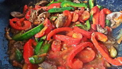 рагу из печенки с овощами