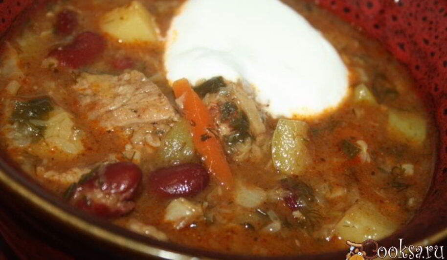 Рецепт рагу с говядиной, овощами и фасолью в мультиварке