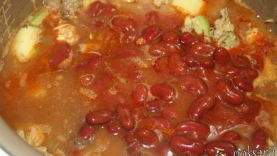 рагу с говядиной, овощами и фасолью в мультиварке