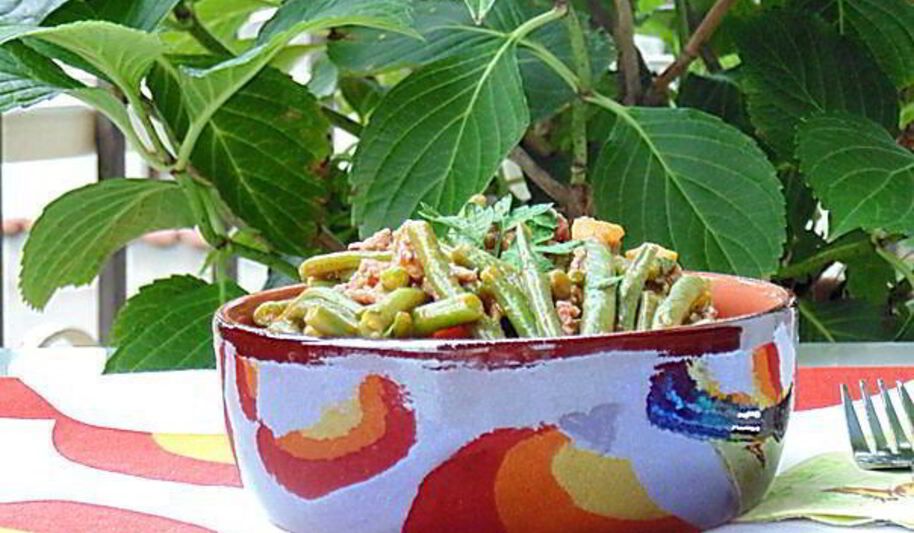 Рецепт стручковой фасоли с мясным рагу