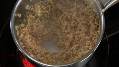 ризотто из перловки с индейкой