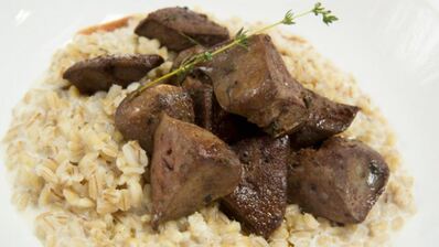 ризотто из перловки с индейкой