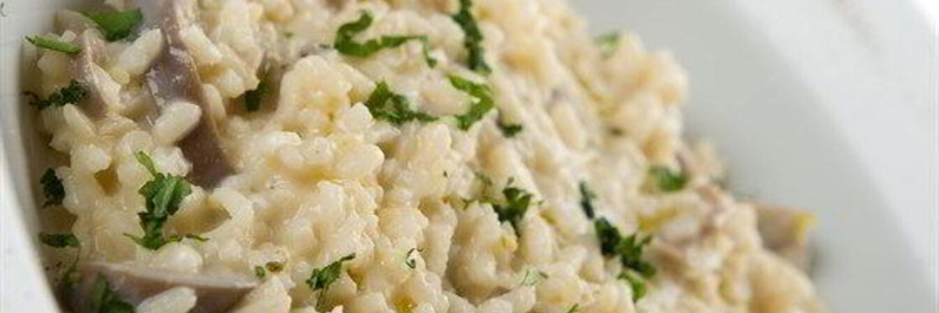 Ризотто с белыми грибами и петрушкой