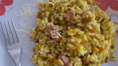 ризотто с чечевицей