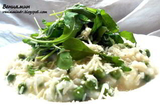 Ризотто с горошком и мятой