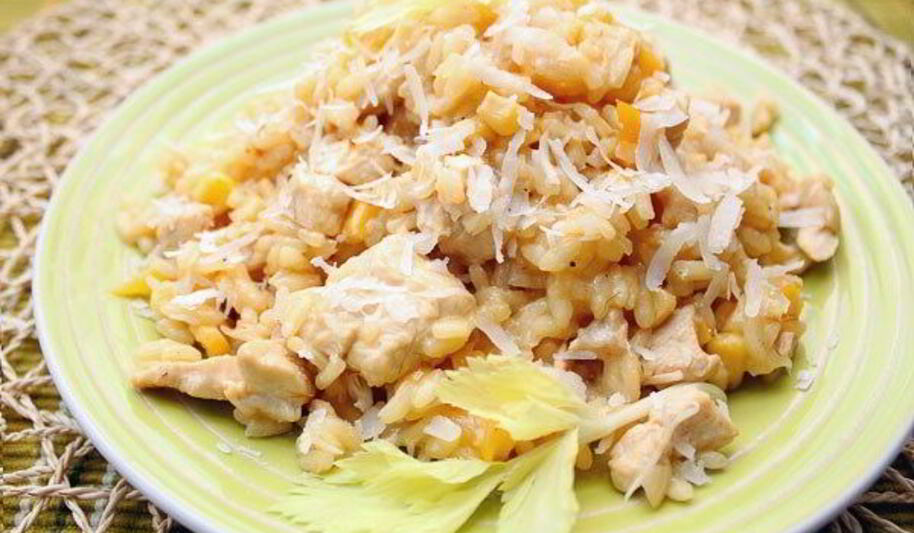 Рецепт ризотто с курицей и соевым соусом