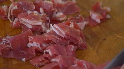 ризотто с мятой и ветчиной