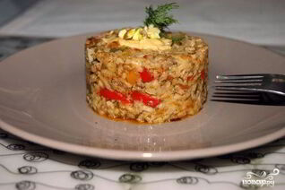 Ризотто с овощами и мясом