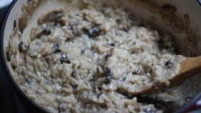 ризотто с шампиньонами и луком