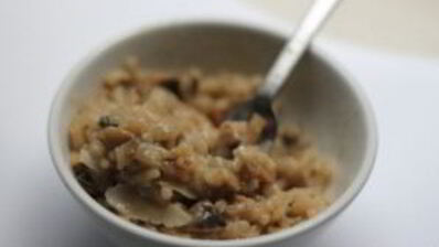 ризотто с шампиньонами и луком