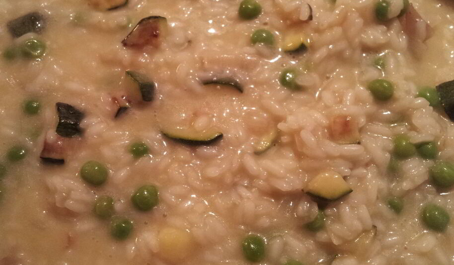 Рецепт ризотто с цукини и зеленым горошком