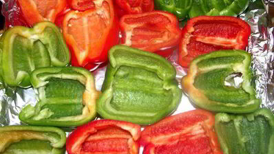 сладкие перцы, фаршированные ризотто