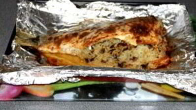 карп с рисом, запеченный в духовке