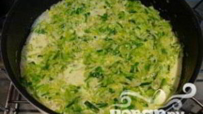 морские гребешки с фондю из лука-порея