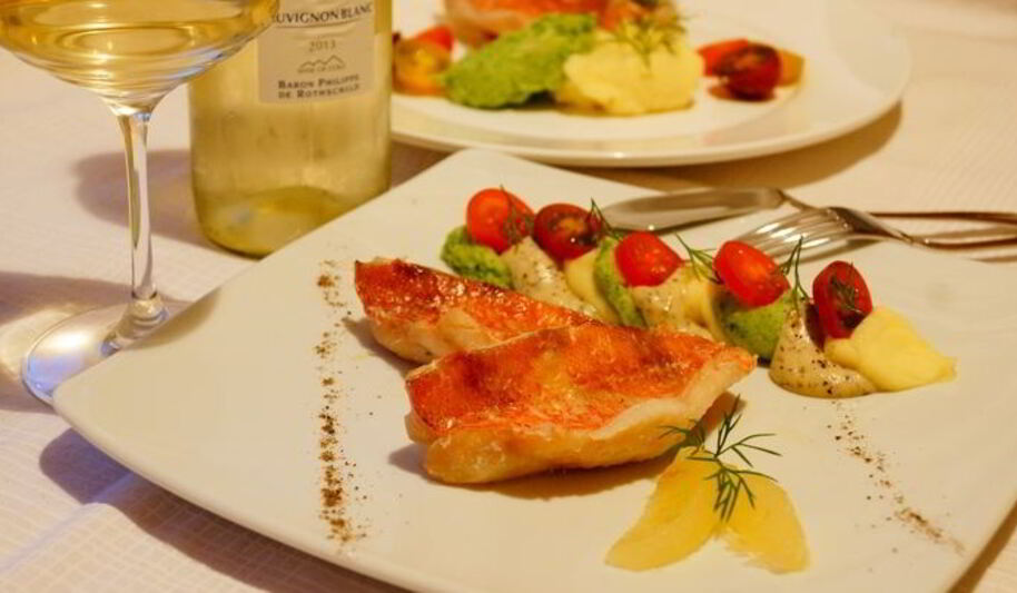 Рецепт морского окуня с картофельным стумпом