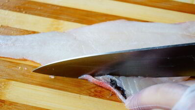 морской окунь с картофельным стумпом