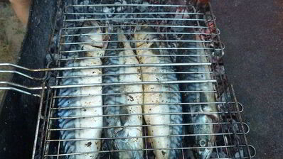 скумбрия на гриле по-домашнему с базиликом и лимоном