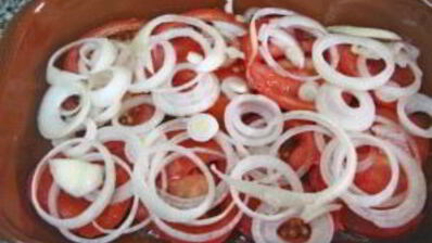 скумбрия в духовке с помидорами