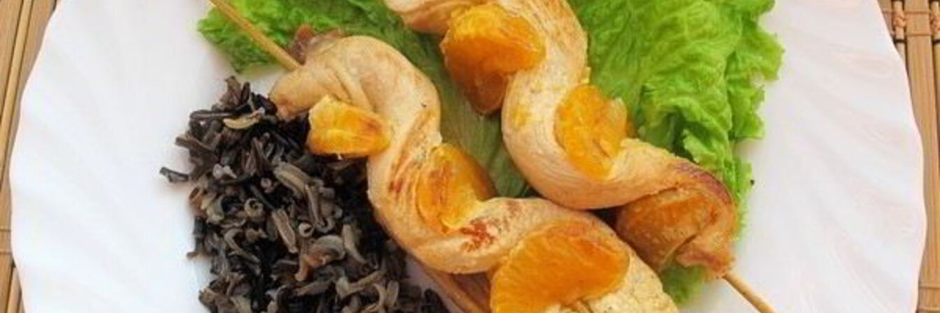 Куриные шашлычки с мандаринами