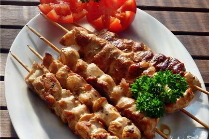Шашлык из курицы в духовке