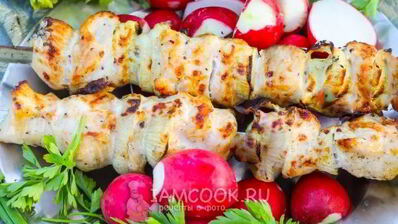 шашлык из курицы в майонезе