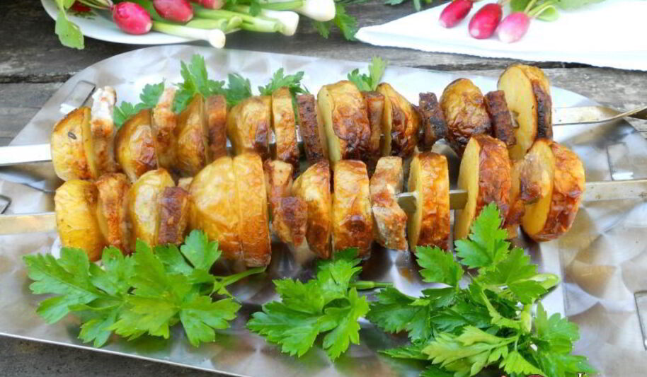 Рецепт шашлыка иза молодого картофели и сал