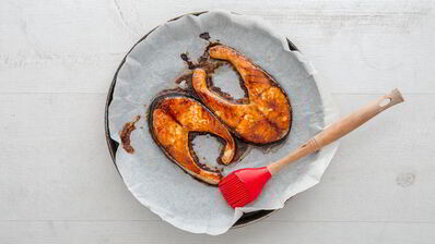 стейк из семги в глазури терияки