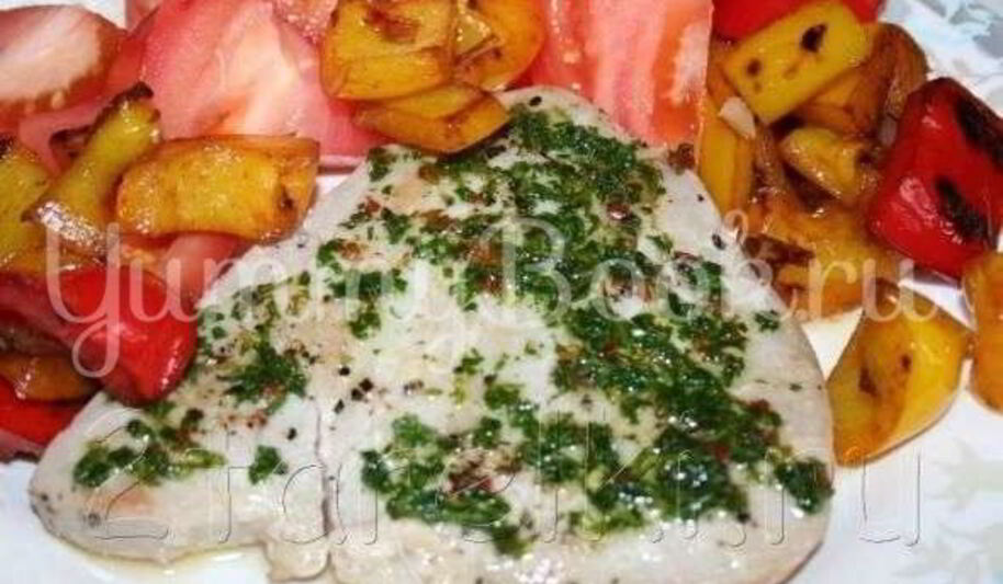 Рецепт стейка из тунца с острым зеленым соусом