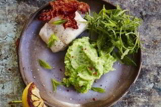 Стейк трески на гриле