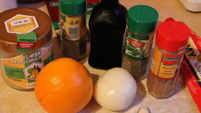 свиной стейк в апельсиновом маринаде