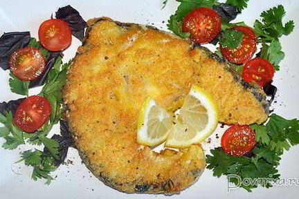 Жареные стейки акулы