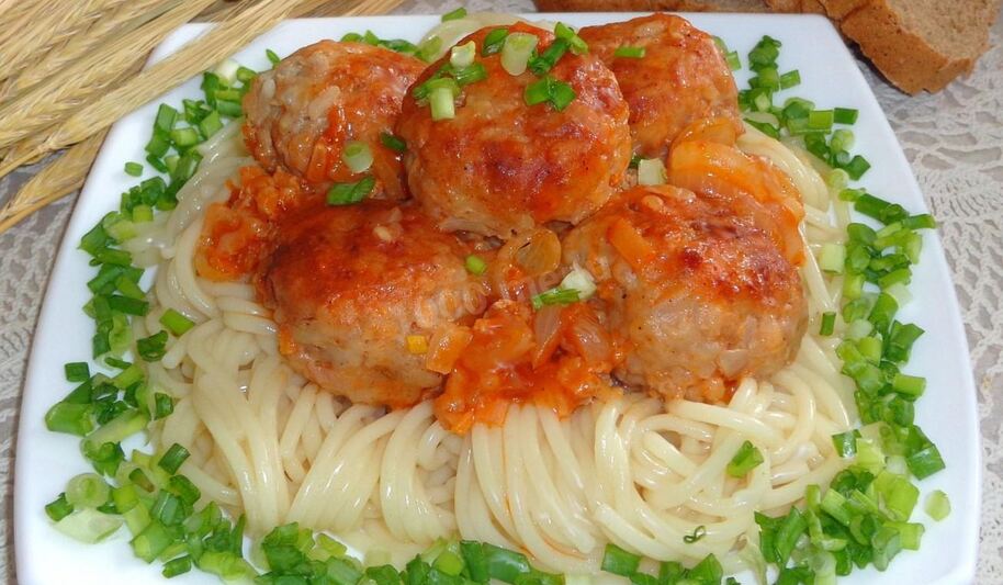 Рецепт макарон с тефтелями