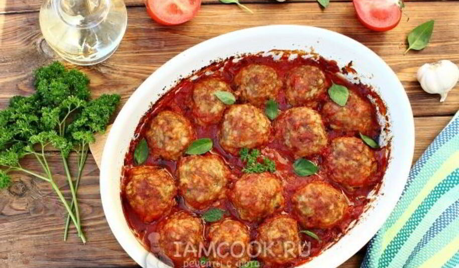 Рецепт тефтелей в томатном соусе в духовке