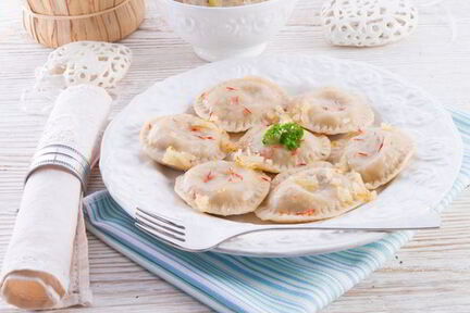 Вареники с гречкой и грибами