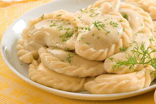 Вареники с картофелем и зеленью