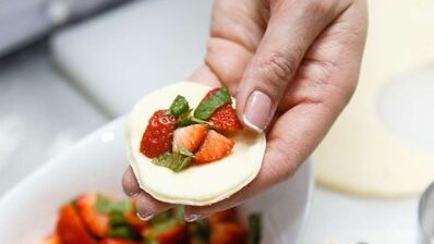 вареники с клубникой