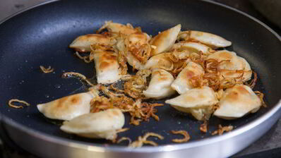 жареные вареники с картошкой