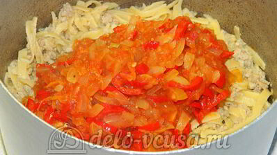 яичная лапша с мясом и овощами