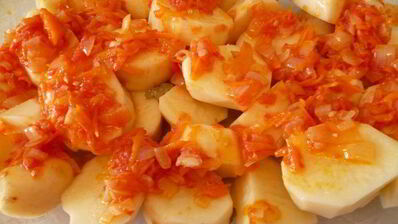 куриное жаркое с баклажанами и картофелем