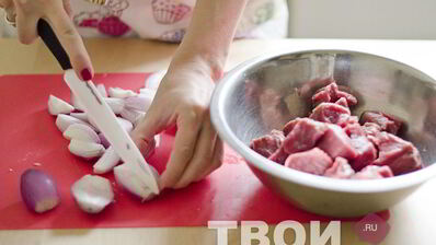 жаркое из говядины с белыми грибами