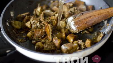 жаркое из говядины с белыми грибами