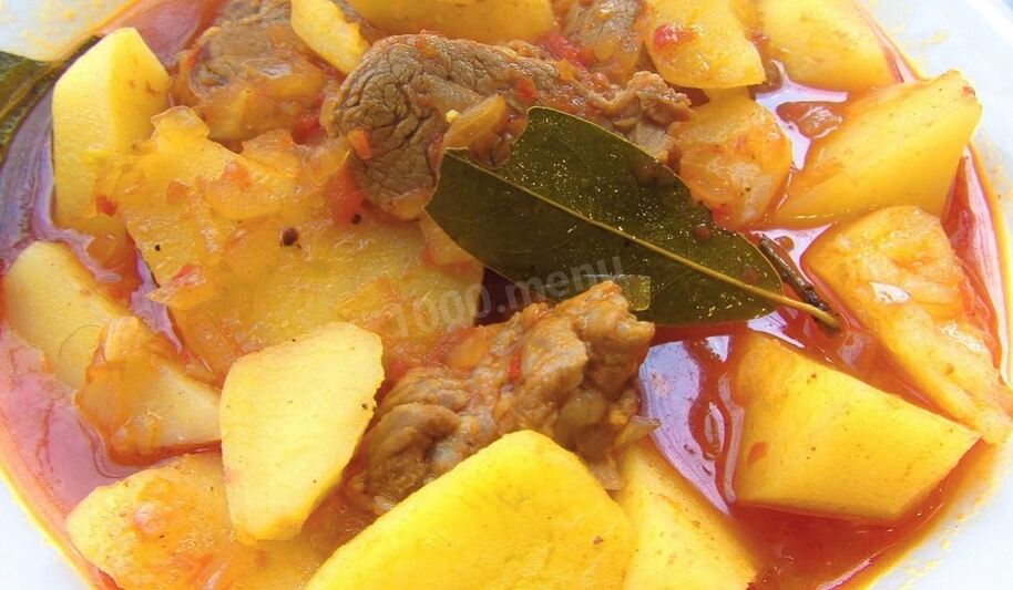 Рецепт жаркого из свинины в томатном соусе