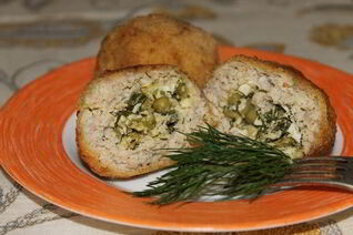 Зразы с зеленым горошком и зеленью